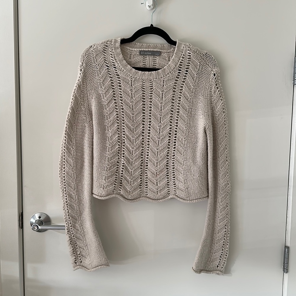 27 Miles Malibu Cashmere Knit Cropped Sweater